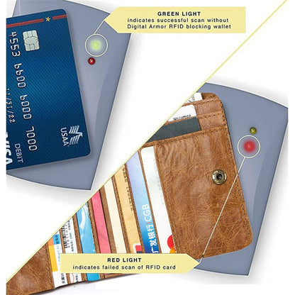 ZYLOXAR Genuine Leather Wallet for Men RFID Blocking Cowhide Vintage Chain Bifold Double Zipper Snap Closure Slim Large Capacity 12 Card Slots (Yellow)