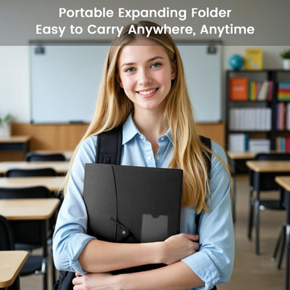 2-Pack 13-Pocket Expanding File Folder, Accordion File Organizer with Labels, Fits Letter Size & A4 Paper, for Home Office School College Supplies