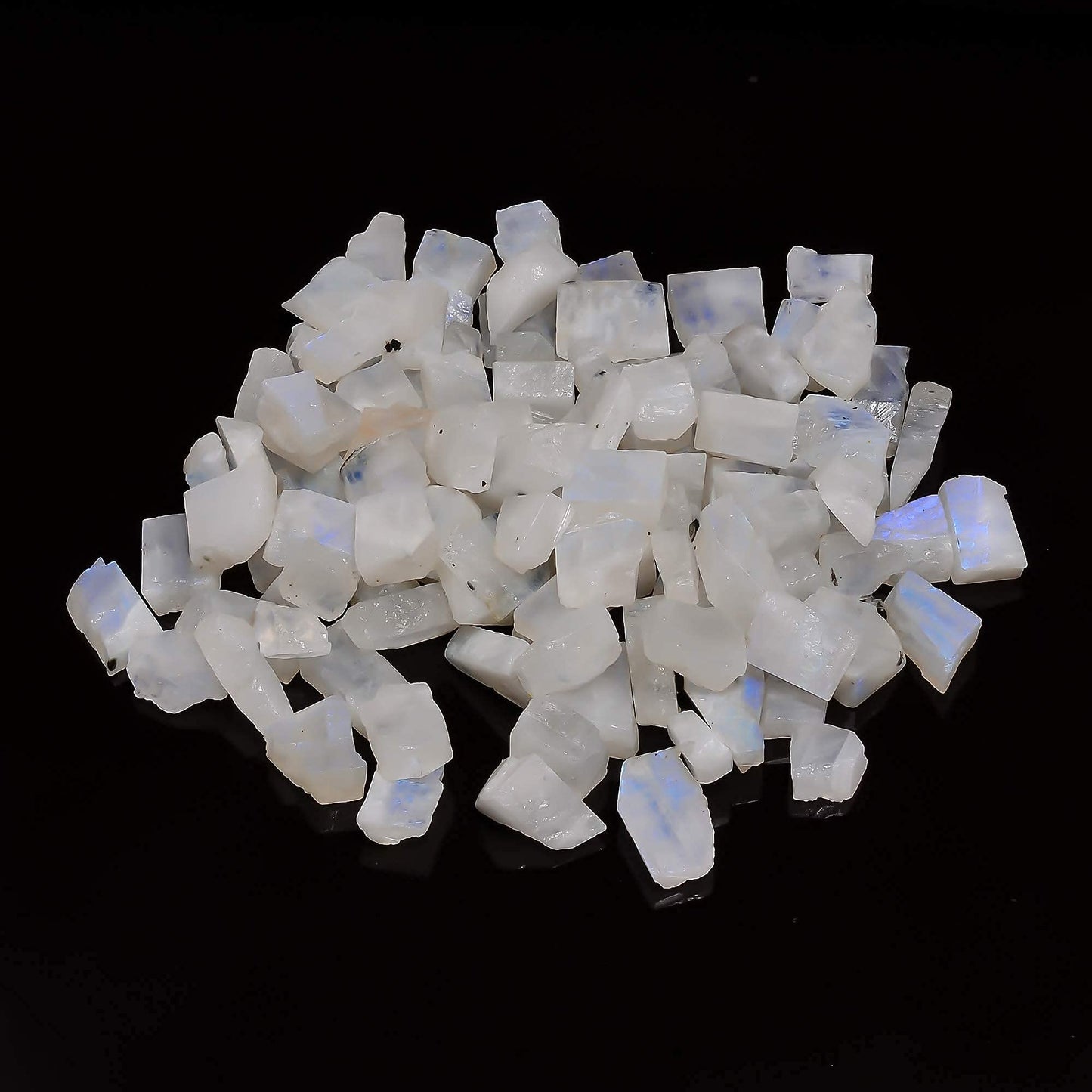 100 carats Natural Blue Flash Raw Moonstone Crystal Rough Gemstone Crystals, Rock, Jewelry Making Supplies, Chakra Healing, Meditation, Art-DIY Stone, 6 to 8pcs
