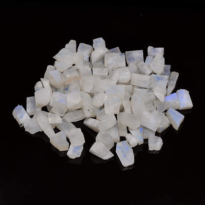 100 carats Natural Blue Flash Raw Moonstone Crystal Rough Gemstone Crystals, Rock, Jewelry Making Supplies, Chakra Healing, Meditation, Art-DIY Stone, 6 to 8pcs