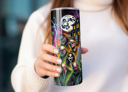 Casitika Horror Movie Merchandise. 20 Oz Halloween Tumbler With Lid And Straw. Scary Movie Cups For Horror Room Decor. (Ghost)