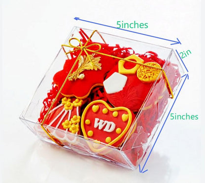 SLShePack 15Pack Clear Bakery Boxes 5x5x2 Inches Chocolate Covered Strawberry Boxes for 4 Mini Cake Boxes Cookies Macaron Boxes Pie Boxes Browines boxes