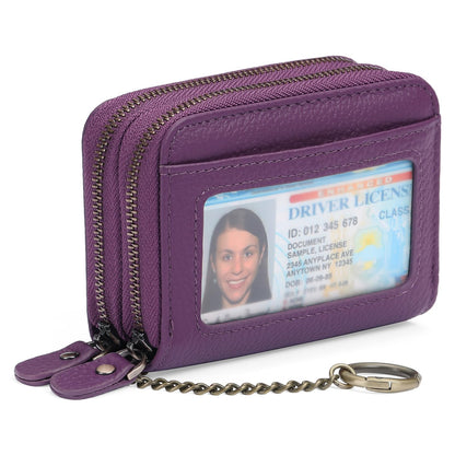 GOIACII Small Genuine Leather Wallet for Women, RFID Blocking Credit Card Holder Wallet