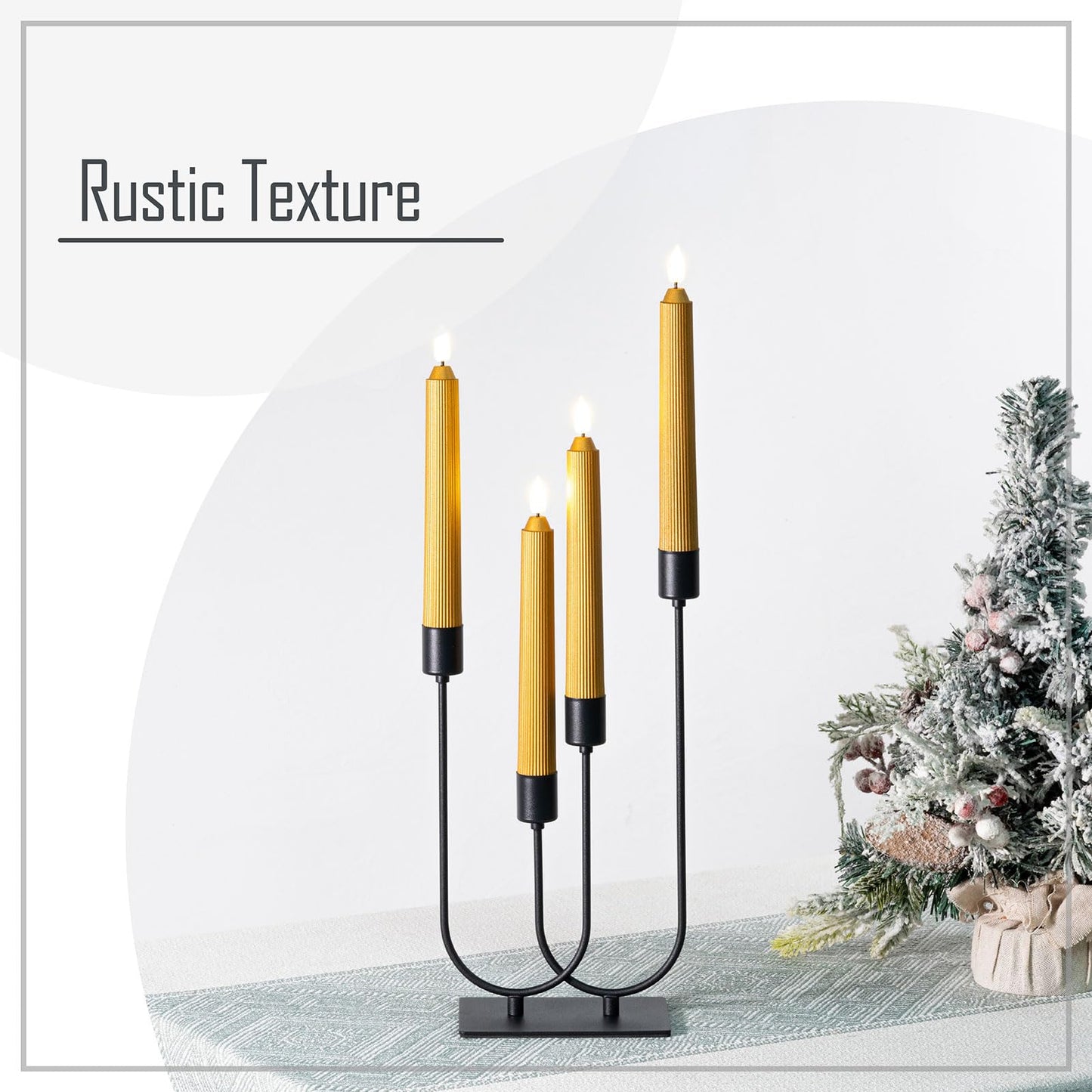 smtyle Halloween Black Candle Holders for Taper Candles Set of 4 Candelabra with Iron-0.8" Diameter Candlestick Ideal for for Table Centerpiece