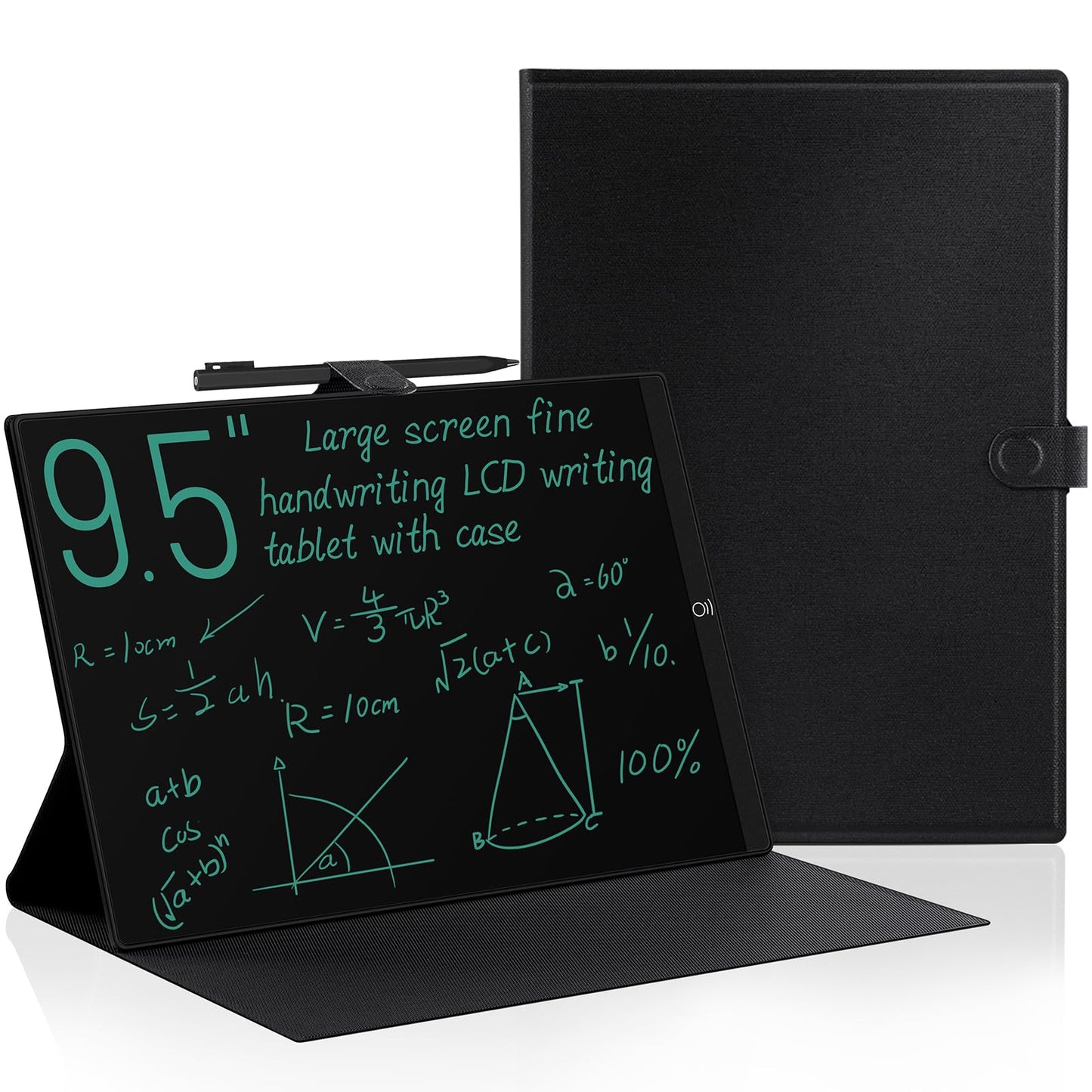 LCD Writing Tablet for Adults: 9.5 Inch with Leather Case Reusable Portable Use for Office Study Teaching
