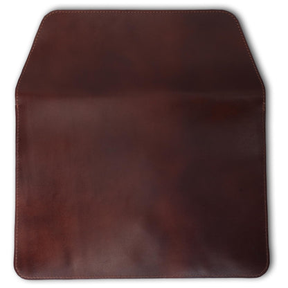 PavinCrafter Genuine Leather Laptop Sleeve 13–14 Inch, Slim Laptop Case Compatible with Mac Pro 13 (M3, M2, M1 Chip) Mac Air 14 Surface 13.5 XPS 13/14 Yoga/IdeaPad, Brown Envelope Bag (Wine)