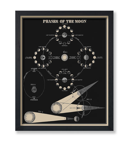 Poster Master Phases of the Moon Print - Astronomy Poster - Lunar Art - Gift for Planetary Astrology Fans - Educational Wall Decor for Classroom or Library - 8x10 Unframed Wall Art