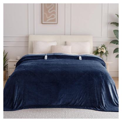 Heated Blanket Twin, Electric Blanket Soft Sherpa Flannel, 10 Hours Auto Shut-off & 8 Fast Heating Levels, Machine Washable ETL Certified, Heating Blanket for Bed & Sofa (62x84 inches, Gray)