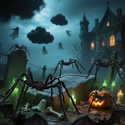 Giant Spider 6.6 Ft, 78" Halloween Decorations Fake Halloween Decor Spiders Large, Furry Spiders for Outdoor Indoor Yard Home Costumes Party House Décor, 1 Pack