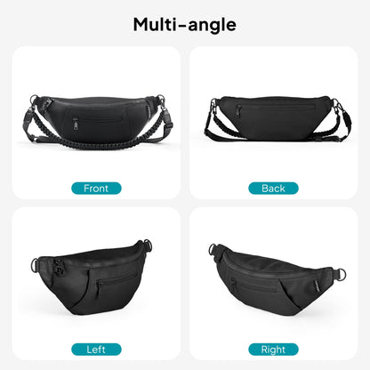 TOPEAST Fanny Pack for Women, Anti-Theft Travel Belt Bag Crossbody Sling Bag Purse with RFID Blocking, Small Fashion Bum Bag with Multiple Pockets for Hiking Walking Sport, Black