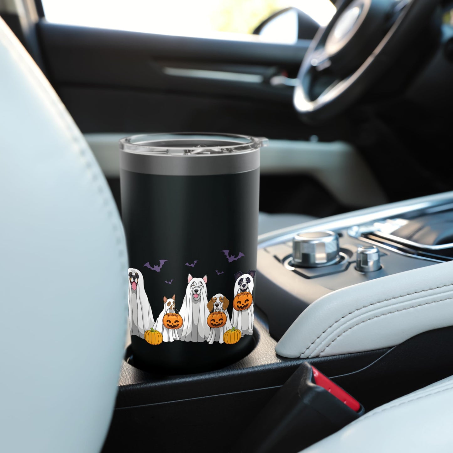 Halloween Dogs Ghost Pumpkins Spooky Dog Lover Gift Stainless Steel Insulated Tumbler