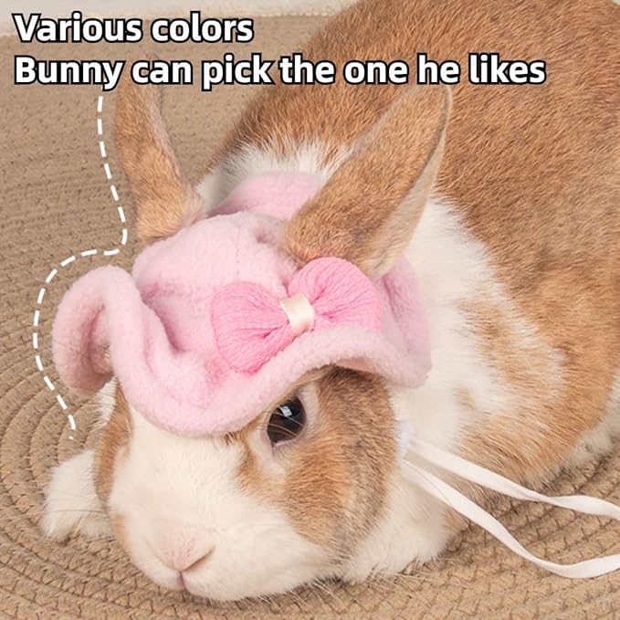 Guinea Pig Clothes,Rabbit Harness,Ferret Bunny Clothes with Pet Rabbit Harness and Leash Mini Hat Bag Cute Brooch for Kitten Small Animal Collars (Blue)