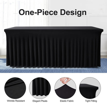 BDDC One-Piece Spandex Table Cover Skirt for 4FT Rectangle Tables