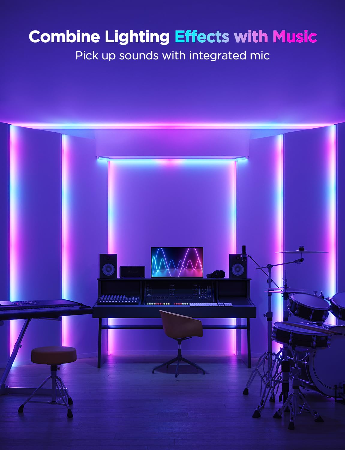Govee RGBIC LED Strip Lights 9.8ft with Covers, Smart LED Lights Work with Alexa and Google Assistant, Diffuser Channel with LED Lights for Bedroom, Skirting Lines, Studio, Cabinet