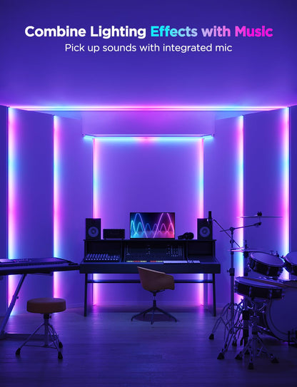 Govee RGBIC LED Strip Lights 9.8ft with Covers, Smart LED Lights Work with Alexa and Google Assistant, Diffuser Channel with LED Lights for Bedroom, Skirting Lines, Studio, Cabinet