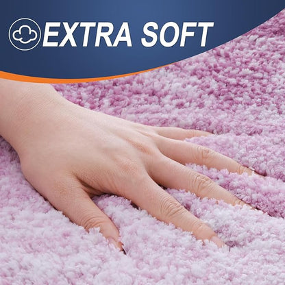 OLANLY Bathroom Runner Rugs Mat 47x24, Extra Soft Absorbent Microfiber Bath Rugs, Rubber Backing, Quick Dry, Long Bath Mats for Bathroom, Tub and Shower, Home Decor Accessories, Pinkish-Purple