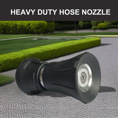 Heavy Duty Fireman Style Hose Nozzle - Fits All Standard Garden Hoses - High Pressure Sprayer Nozzle to Wash Your Car or Water Your Garden – Leak Proof (Black)