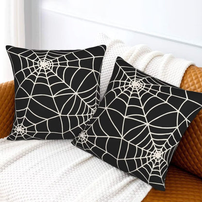 Sunshineyan Halloween Pillow Covers 20 x 20 Set of 2, Black Spiderweb Decorative Throw Pillow Covers Holiday Farmhouse Outdoor Pillowcase for Couch Sofa Home Decor