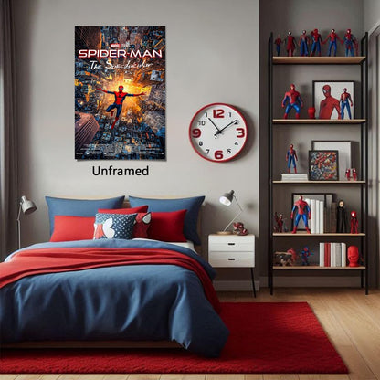 COMOR MOVIE Spiderman Poster For Fans Kids Birthday Party Decorations Gitfs-Spider-Man Wall Art-Spiderman Wall Decor-Canvas Prints Picture For Teen Boy Girls Bedroom Decor