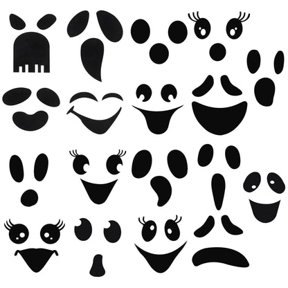 18 Pcs Cute Ghost Face Vinyl Decal Stickers for Halloween - DIY Craft Art Stickers, Wall Decals, Glass Window Sticker