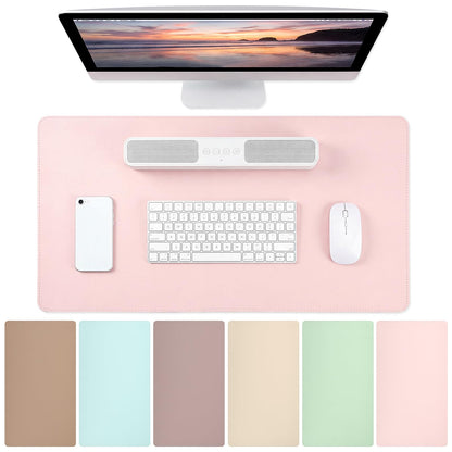 Tellegloww 6 Pack Non-Slip Leather Desk Pad Protector, 23.6"x 13.8" Office Desk Mat for Keyboard and Mouse, Waterproof PU Laptop Blotte Writing Pad with Suede Back for Home School Office, 6 Colors