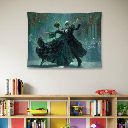 Liuzhouzai Romantic Skeleton Dancer Tapestry Wall Hanging Gothic Scary Personalized Background Living Room and Bedroom Wall Decoration 48 x 36 Inches
