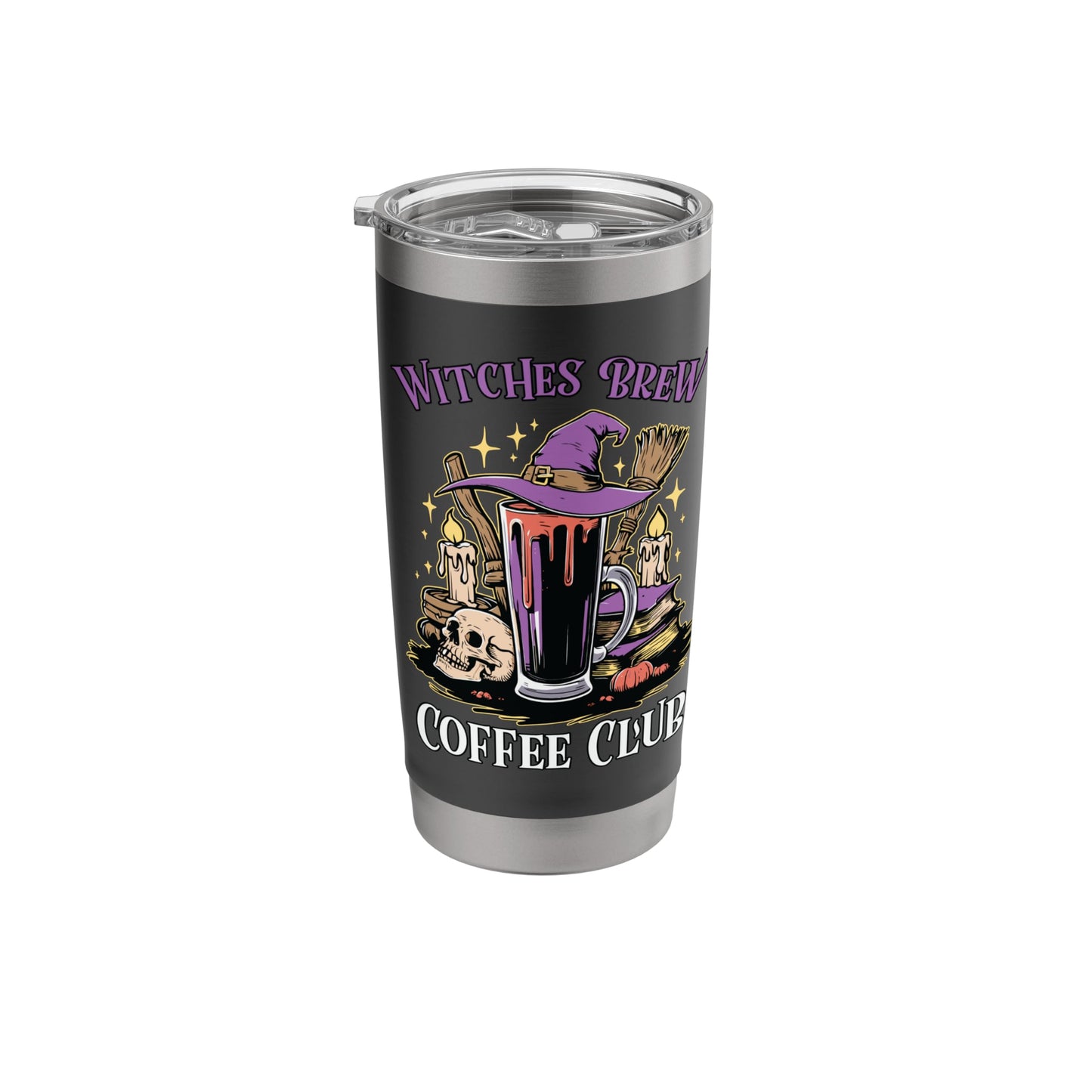 Halloween 20oz Travel Cup Bottle Spooky Witches Brew Coffee Stainless Steel Insulated Tumbler