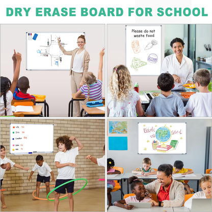 H-Qprobd 3' x 2' Whiteboard Dry Erase White Board for Wall 36x24 (3pcs) Magnetic Boards for Office Classroom & Home, Small Wall Whiteboard Including 6 Markers, 20 Magnets, 2 Erasers