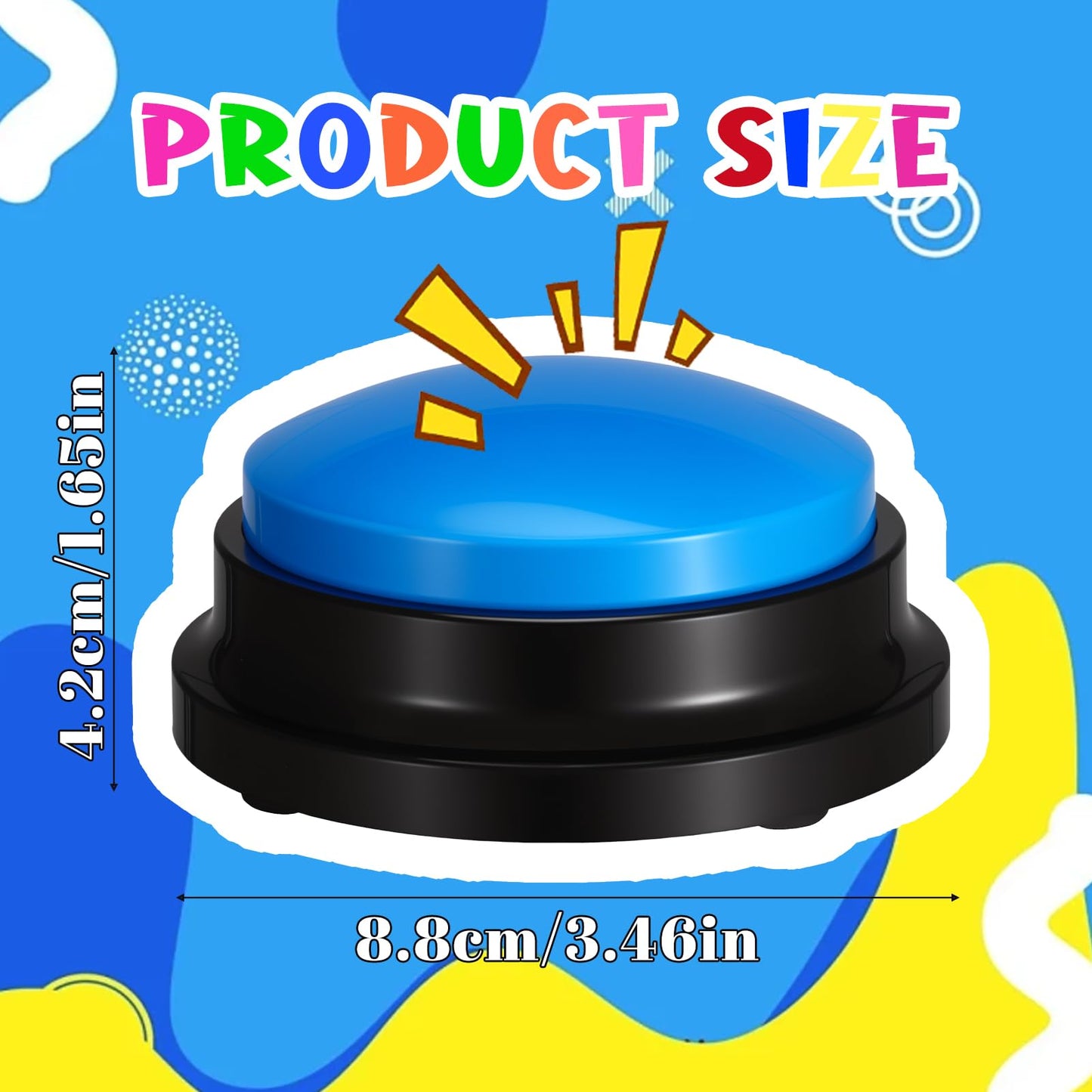 Ovveroche 8 Pieces Recordable Answer Buzzers Button Answer Buzzers Game Show Buzzer Recordable Button Classroom Buzzers Perfect for Study Office Home and Pet Buttons Training Toy