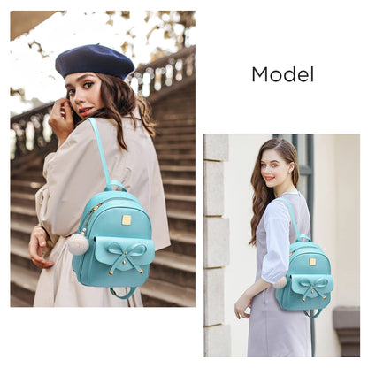 I IHAYNER Girls Bowknot 3-Pieces Fahsion Leather Backpack Backpack Purse for Women Rucksack for Ladies Shoulder Bag Orange
