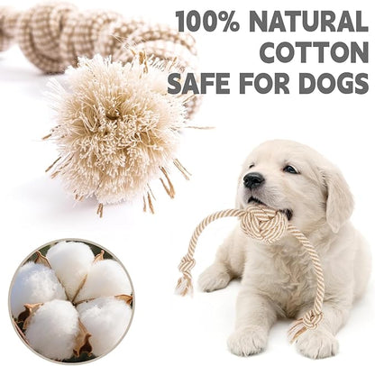 Dog Rope Toy for Small Dog 3pcs, Natural Chew Toys for Puppy, Medium & Small Dogs, Tug of War Rope for Puppies Clean & Relieve Teething