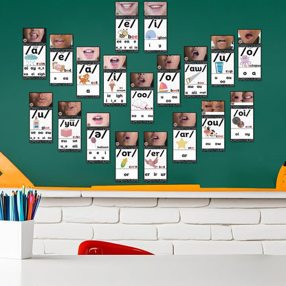 Ireer Composition Book Vowels Sound Wall for Classroom Neutral Phonics Kit, Science of Reading Posters for Classroom Decor, Kindergarten Speech Materials, Phonemic Awareness, Esl Teaching Material