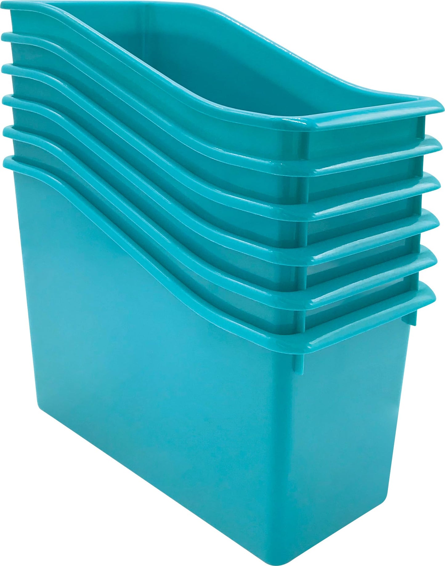 Teacher Created Resources Teal Plastic Book Bin 6-Pack (TCR2088556)