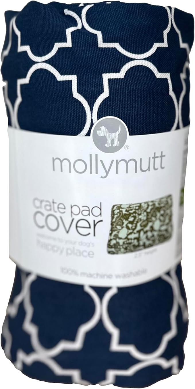 Molly Mutt Dog Crate Pad Cover, 100% Cotton Canvas Cover for Dog or Puppy Crate Bed, Durable, Washable, and Free of Harmful Chemicals, Pre-Shrunk, 30"x21"x2.5", Romeo & Juliet
