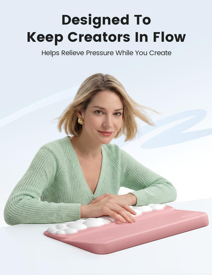 Vaydeer Keyboard Stand Wrist Rest, Cloud Ergonomic Wrist Support Pad Soft Memory Foam, Computer Keyboard Riser Holder Lifter Tilt Cushion for Desk, Palm Hand Typing for Office Home Gaming Pain Relief