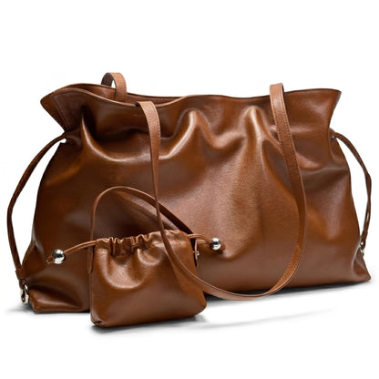 Women's Top Grain Leather Tote Bag Slouchy Hobo Work Purse Large Commuter Shoulder Bag Fits 14 Inch Laptop