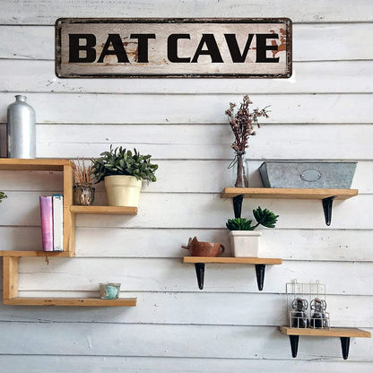 Bat Cave Tin Signs Home Decoration Sign Street Sign Art Wall Metal Sign 4x16 inch