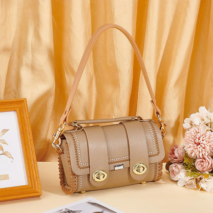PH PandaHall 20.3 Inch Brown Leather Strap for Purse, 1 Inch Wide Replacement Handle With Golden Buckles - Short Handbag Strap for Women Men DIY Underarm Shoulder Bag