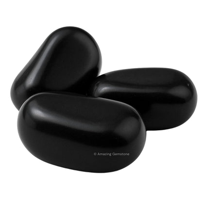 Amazing Gemstone Black Agate Crystals and Healing Stones Tumbled - 1 oz, Natural Healing Stones for Energy Balance, Stress Relief - Premium Polished Gems Rocks for Meditation and Wellness