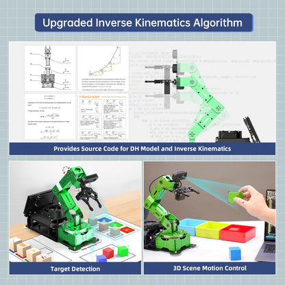 HIWONDER ROS2 ChatGPT Robotic Arm 6DOF Flexible Smart Robot Large AI Models Programming Robot Arm Kit ROS Education AI Vision & Voice Command Scene Understanding, JetArm Ultimate Kit Without Jetson