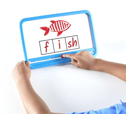 hand2mind Elkonin Boxes Magnetic Dry Erase Boards Set, Phonemic Awareness, Speech Therapy Materials, Letter Sounds for Kindergarten Phonics, Science of Reading Manipulatives (Set of 8), White