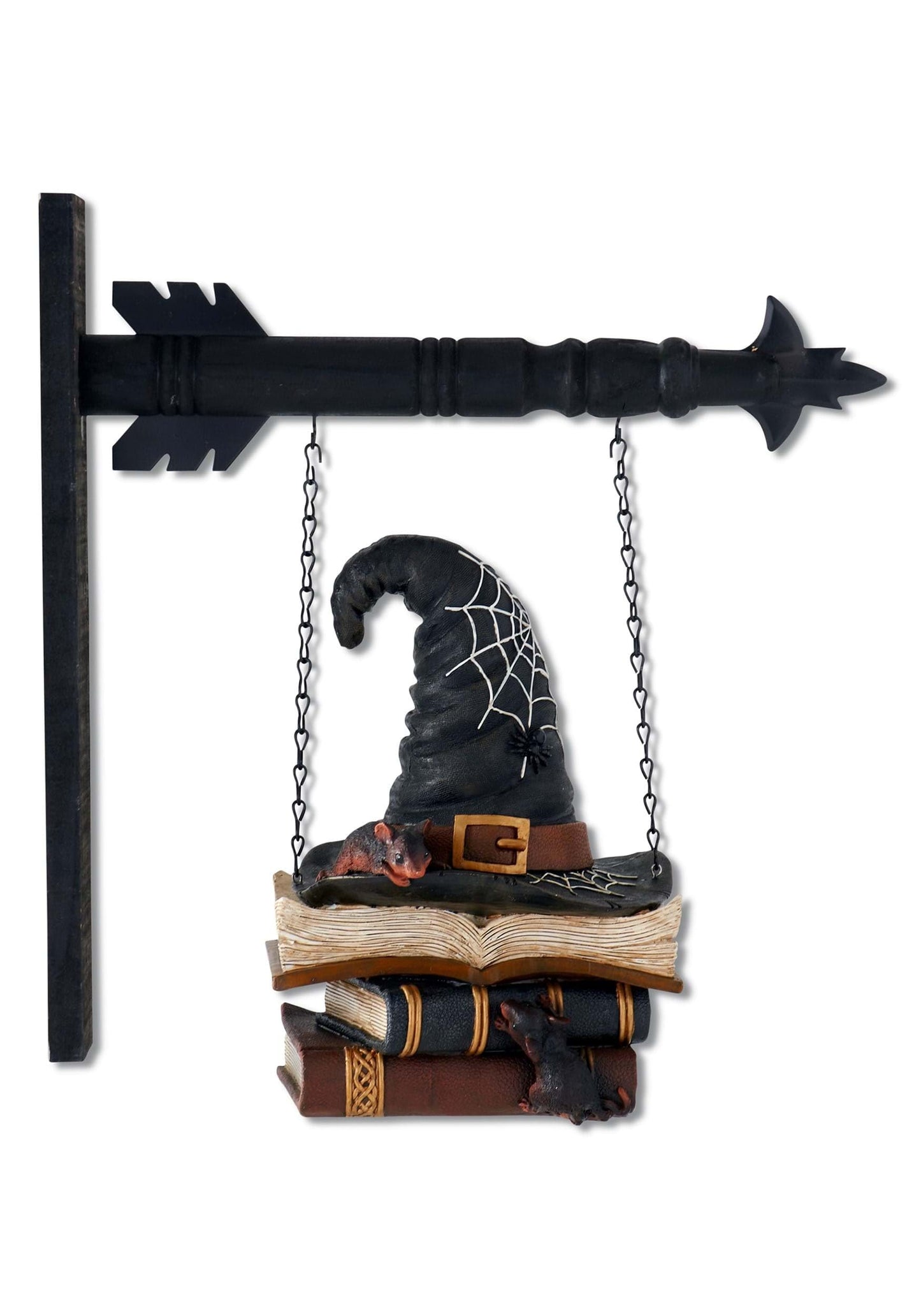 K&K Interiors Halloween Stacked Books Arrow Replacement, 12-inch Height, Resin