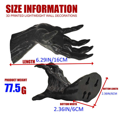 LuckyVin Gothic Black Hand Wall Sculpture – Creepy Long Nail Hand Holding Rose – Jewelry & Watch Holder, Gothic Décor for Wall or Table, Perfect for Halloween (Hand-of-Darkness)