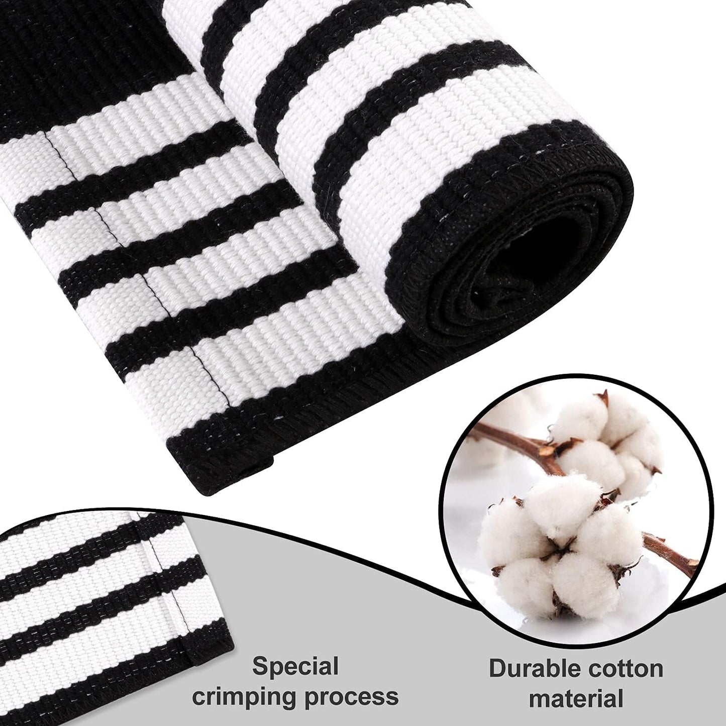 OJIA Black & White Outdoor Rug 3x5 Cotton Hand-Woven Striped Porch Rugs Machine Washable Entryway Rug Indoor Outdoor Area Rug Front Door Rug Floor Mat for Farmhouse/Living Room/Home Entrance