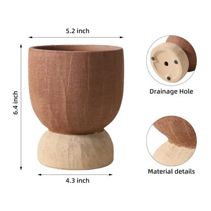 DREAMLOOM Terracotta Planter for Plant Flowers, 6.4Inch Terracotta Pots for Succulents, Bonsai, Fairy Gardens, Herbs, Terra Cotta Color(Rust red)