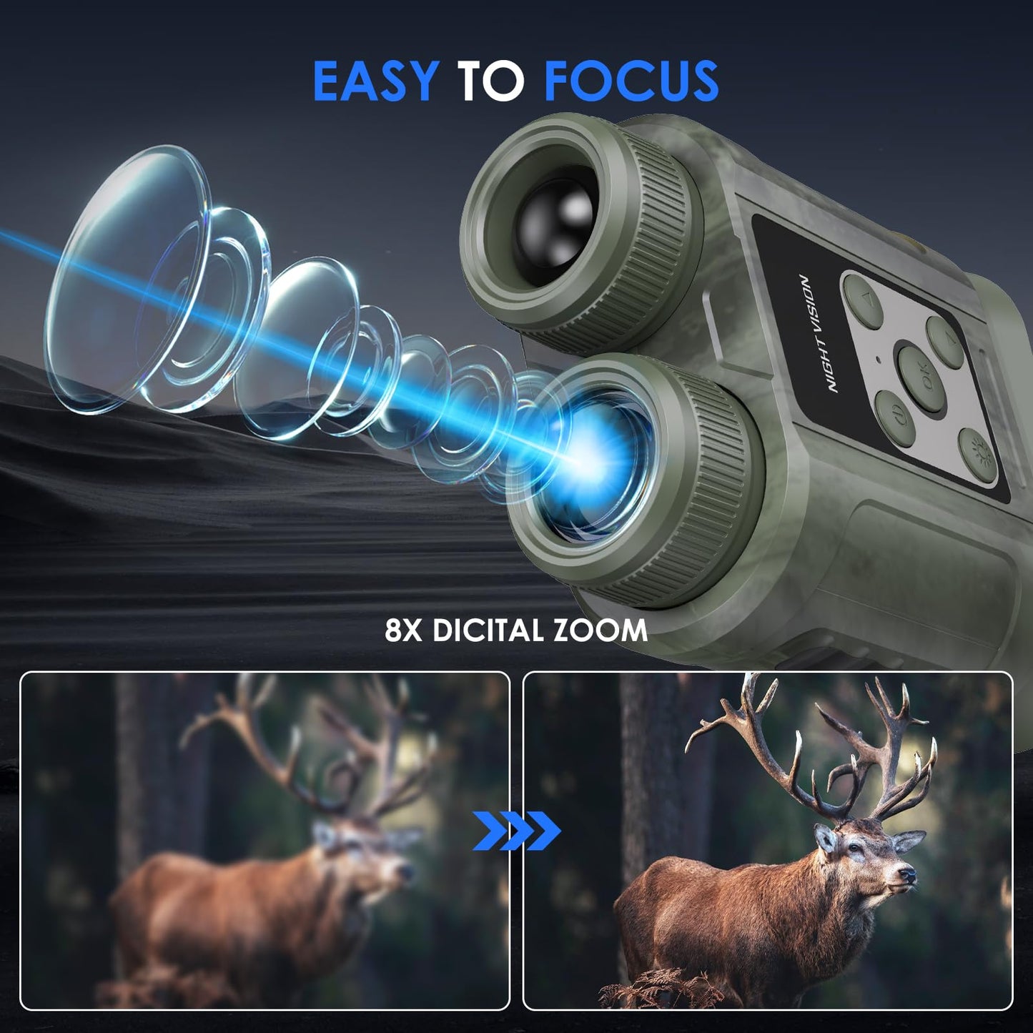 Gifts for Men and Teen Boys,Night Vision Goggles,Night Vision Binoculars,32GB Card Included, Photo/Video Capture,Outdoor Tools for Education, Wildlife Watching,Birthday Gifts for Boy,Men,Gift for Dad