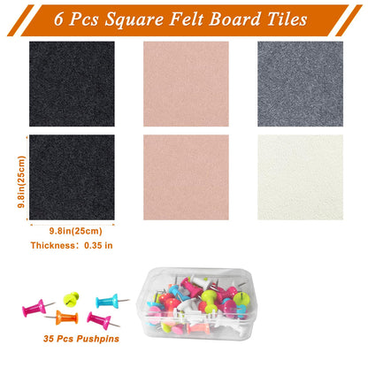 HULAVO 8 Pcs Hexagon Felt Cork Bulletin Board Tiles, Self Adhesive DIY Bulletin Board Pin Board for Office School Home Wall Decor Memos Photos Display(Rose Pink)