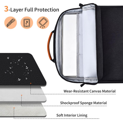 13 Inch Laptop Shoulder Bag Carrying Case for Macbook Air 13" M5 M4 A3449 A3420/ 2026 MacBook Neo A18 Pro A3404/ MacBook Pro 14" M5 M4 M3/ 13" iPad Pro/Air M5 M4, Vertical Laptop Sleeve Handbag, Black