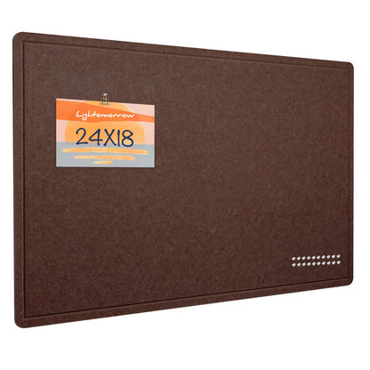 Bulletin Board, 24 x 18 inches Felt Board Decorative Pin Board, Cork Board Alternative for Wall, Foldable Photo Board Self-Adhesive Vision Board Mood Board with 20 Pushpins - Saddle Brown