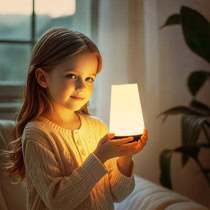 Auxmir LED Night Light Bedside Lamp Touch and Remote Control Dimmable Tabletop 13 RGB Colors Changing 5 Brightness Adjustable Rechargeable Portable Lamp for Baby Kids Nursery Bedroom Bathroom Camping